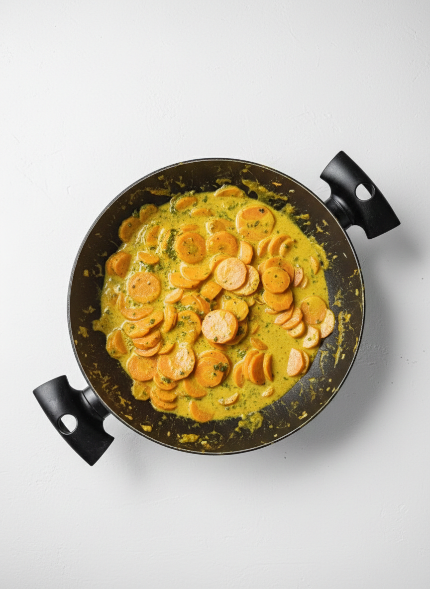 Carottes au lait de coco et curry