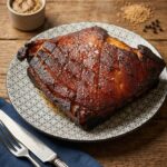 Poitrine de porc laquée miel moutarde