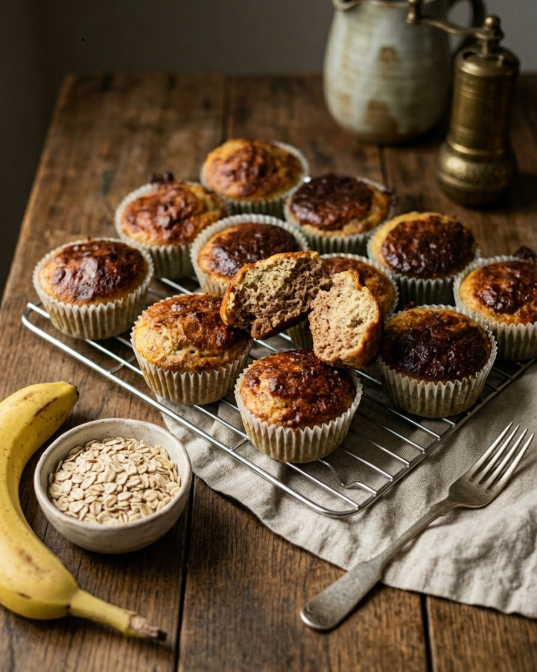 Muffins protéinés banane et whey