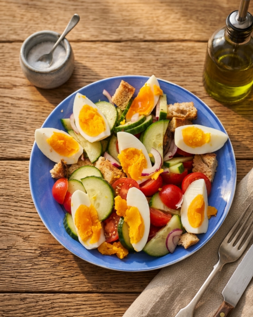 La salade qui te met l’œuf dans le giron et le croûton dans le bidon