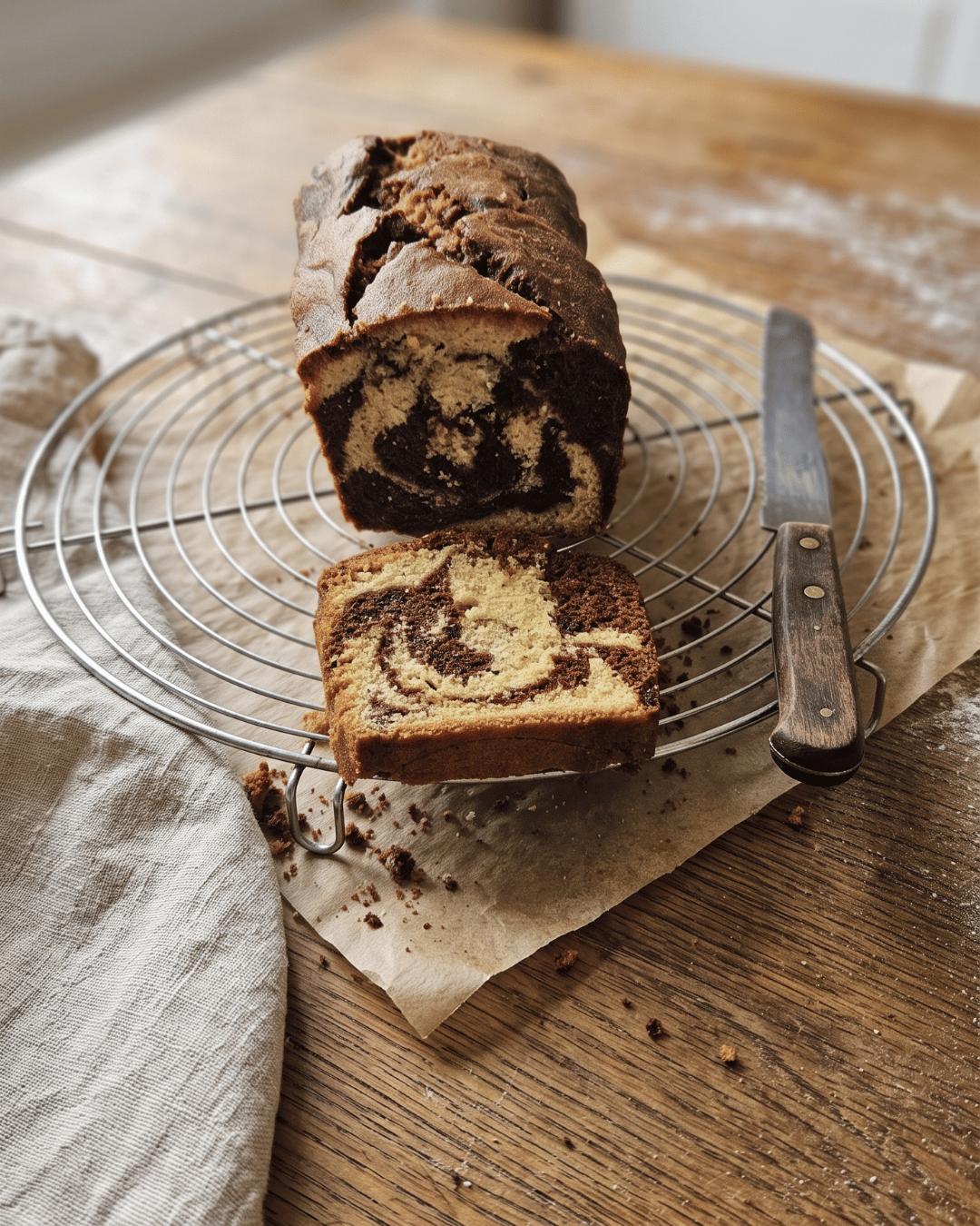 Cake marbré au chocolat noir 70 %