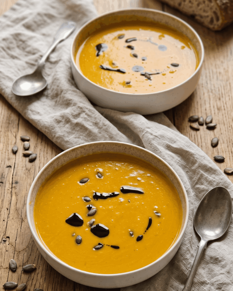 Velouté de potimarron rôti, graines de courge croustillantes